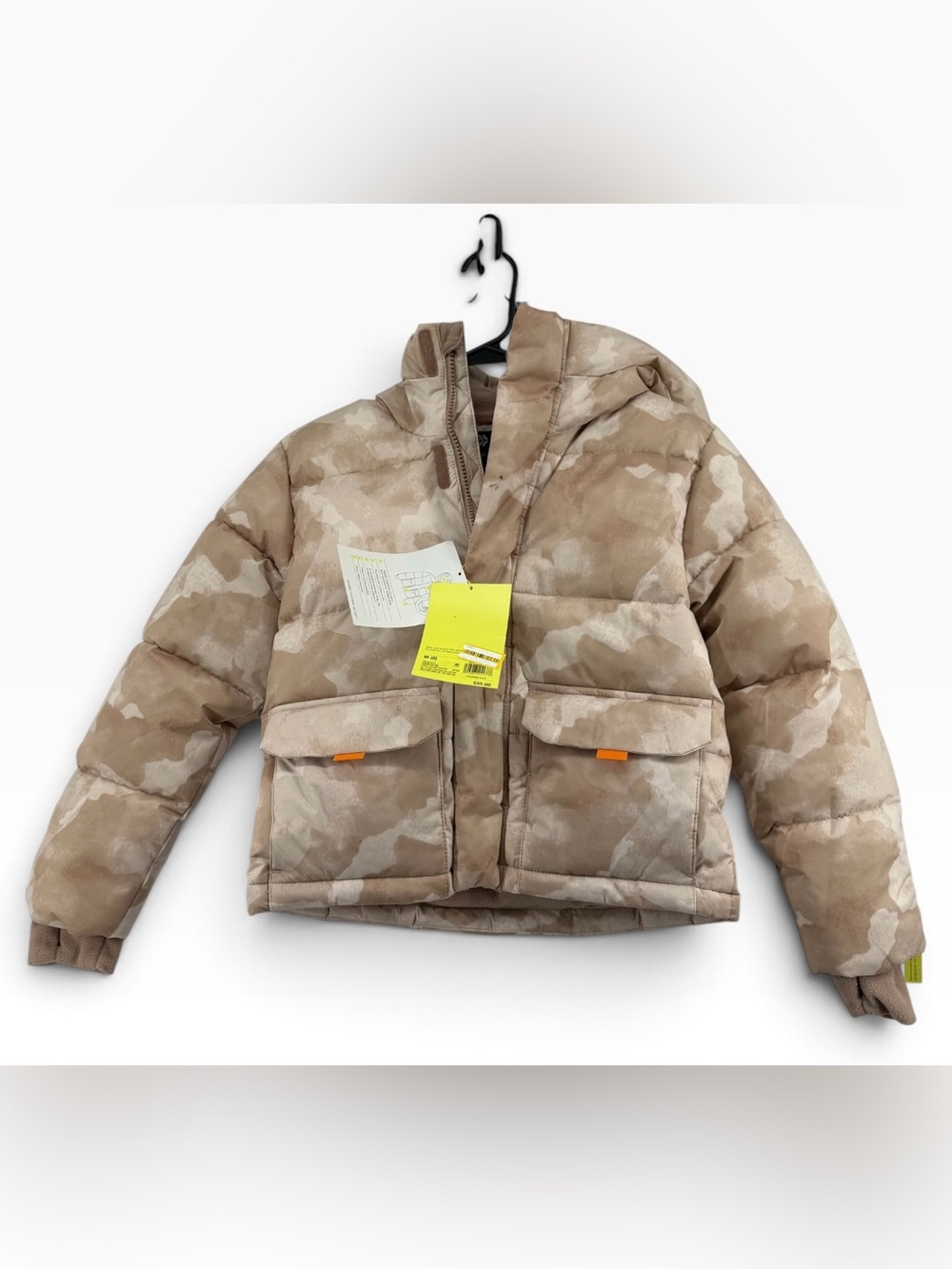 Kids Puffer Jacket in Beige Camo - All In Motion